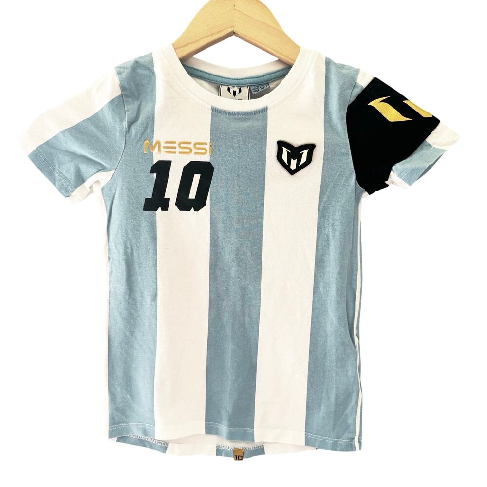 Messi Soccer Jersey Shirt Boys Rugby Stripes World Cup Athletic Football Team